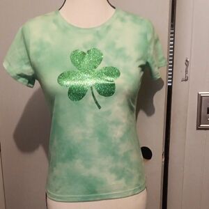 Celebrate It Green Tie-Dye Clover Tee